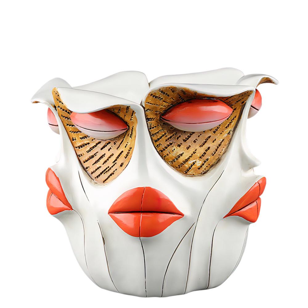 

Creative Women s Facial Features Flower Pot Multi-Faceted Desktop Decoration for Bedroom Living Room Home 15x15x12.8cm