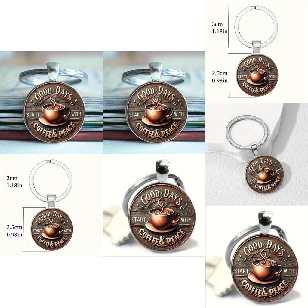 Vintage Coffee Cup Keychain With Zinc Alloy Material For Gift Giving And Souvenir Collectors