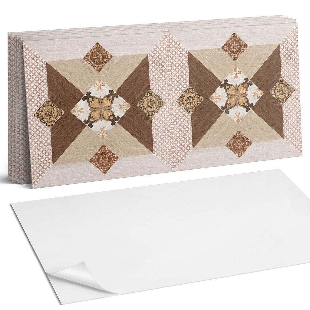 Vinyl Wall Tile Decoration for Office Mosaic Pattern with Ornaments 6X60X30 Cm