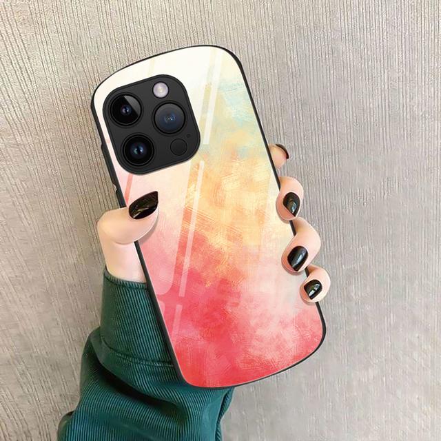 

Креативный чехол для телефона с граффити для Iphone 14 11 13 12mini Pro Max Xs X Xr 7 8plus Se2022 2020, овальный чехол из закаленного стекла For iphone 8