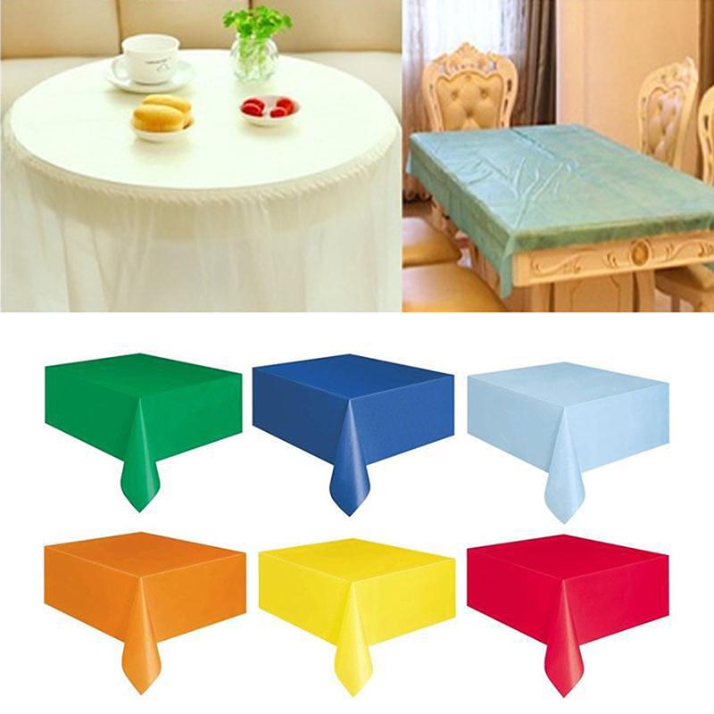 Colorful Disposable Tablecloth Red Pink White Party Desk Cloth Wipe Table Cover Christmas Birthday Wedding Party  Year Decor