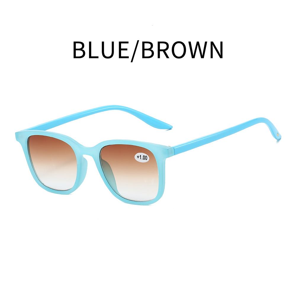 Óculos de Sol Quadrados para Leitura Moda Coreana Mulheres Homens Armação Grande Lentes Marrons Óculos para Presbiopia Proteção Ocular Óculos Dioptria