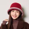 Wool Fisherman Hat Women's Winter Bucket Hat Contrast Color Basin Hat Bucket Hat