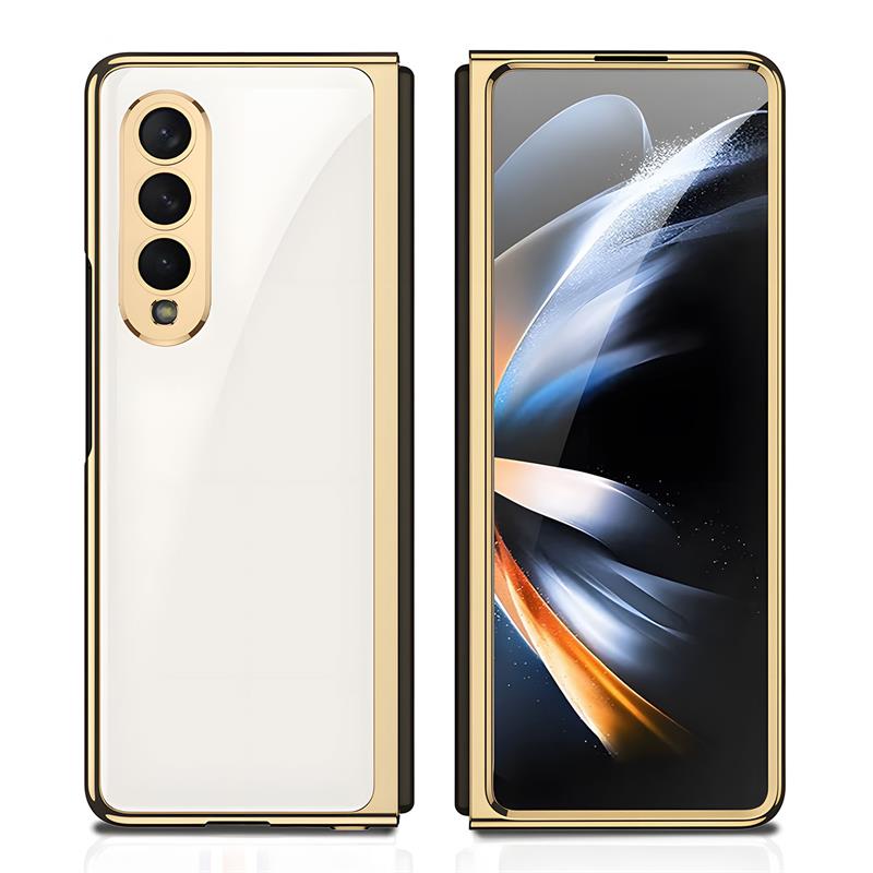 Luxury Electroplated Frame Phone Cover For Samsung Galaxy Z Fold 4 Case Camera Protection Covers For Galaxy Z Fold4