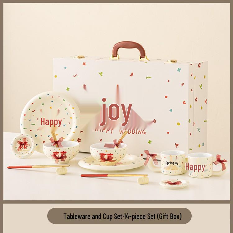 

Wedding Gift Tableware Set: Bowl, Chopsticks & Coffee Cup for Couples or Friends Birthday & Engagement Standard