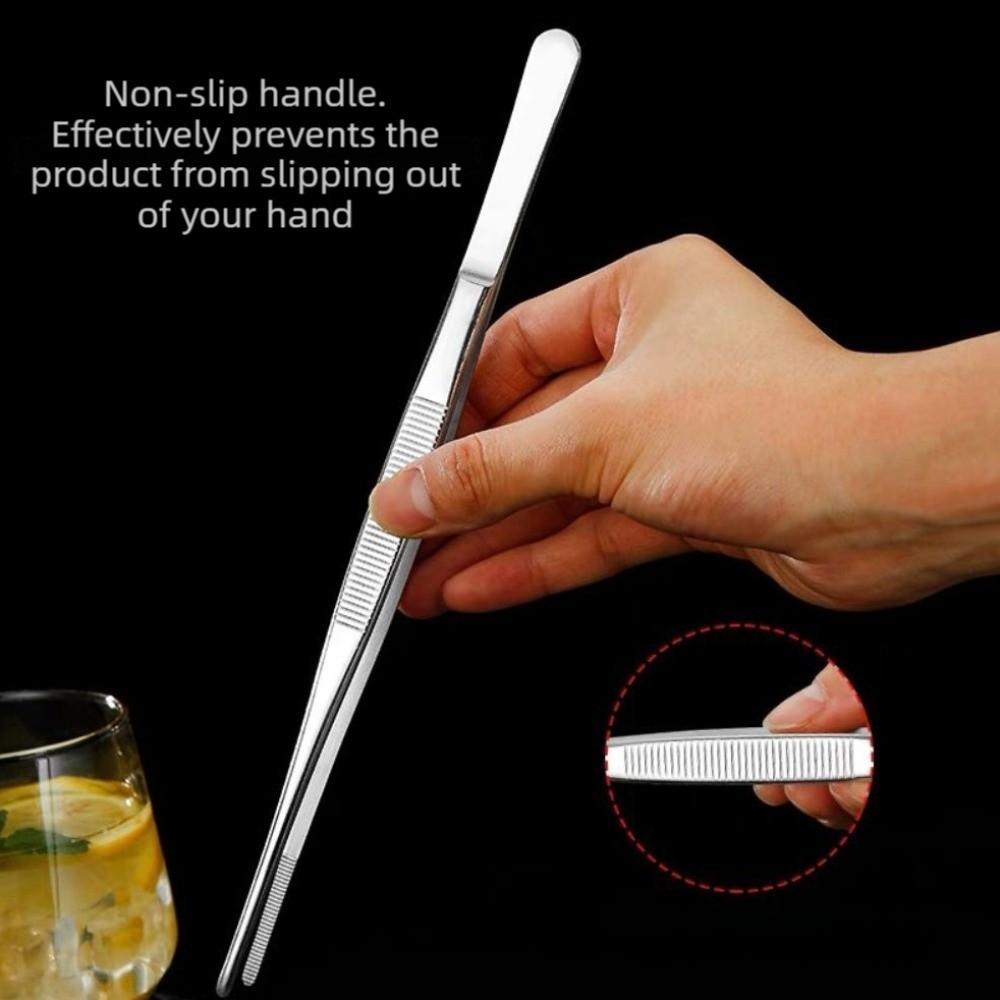 Stainless Steel Barbecue Clip Silver Bread Clip Practical Kitchen Tweezers Home Kitchen