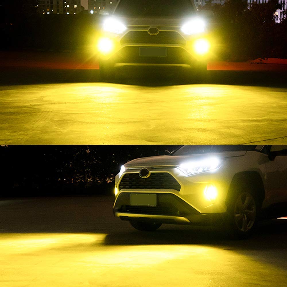 NOVSIGHT LED Headlight, H4Hi/Lo LED Bulb, Yellow, High Performance Chip, Easy Installation, 10,000 LM