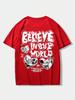 Believe Inovr World Street Letter Graphic Clothing Men High Quality T-Shirt Summer Cotton T-Shirts Hip Hop Street Loose Tops