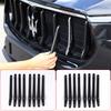 Autocollant de garniture de calandre avant de voiture ABS Noir/Fibre de carbone Pour Maserati Levante 2016 2017 2018 2019 2020 2026 Accessoires de voiture