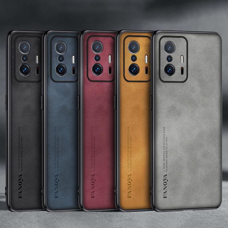For Xiaomi Mi 11T Pro Case Luxury PU Leather Phone Case For Xiaomi 11T Pro Mi11T 5G Back Cover Matte Silicone Full Protection