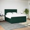 Box Spring Bed with Mattress Dark Green 180x200 Cm Velvet