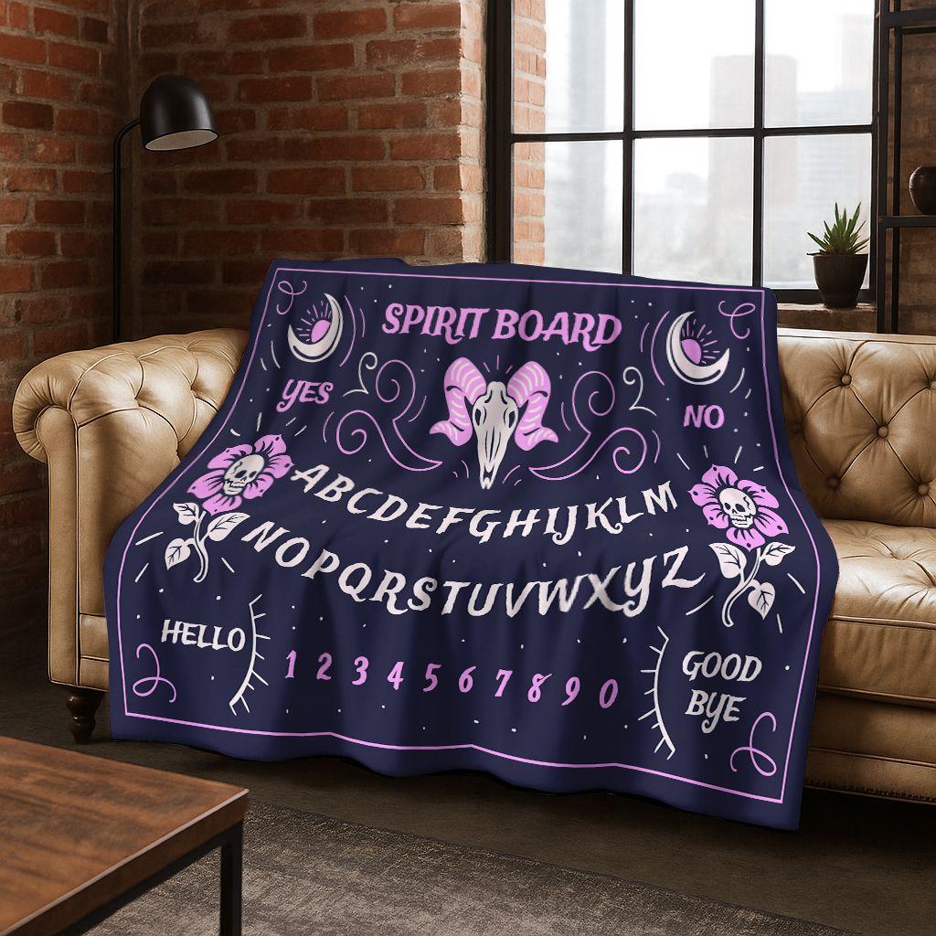 Witch Ouija Gothic Spirit Board 3D Retro Flannel Blanket,Warm and Cozy Soft Throw Blanket for Home Bedroom Bed Sofa Travel Cover