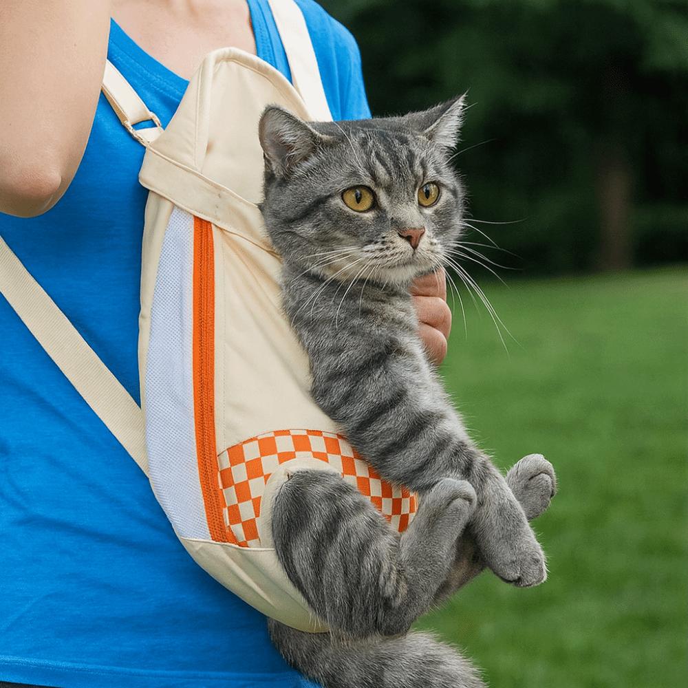Hands Free Pet Chest Bag Adjustable Straps Comfortable Cat Carrier Bag Large Capacity Breathable Cat Outgoing Bag for Dogs Cats