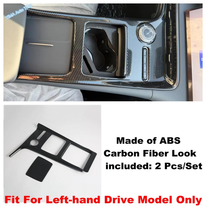 ABS Carbon Fiber Look Gear Shift Panel Control Center Console Stall Sequ Cover Trim For GEELY GALAXY E5 / EX5 2024 2025