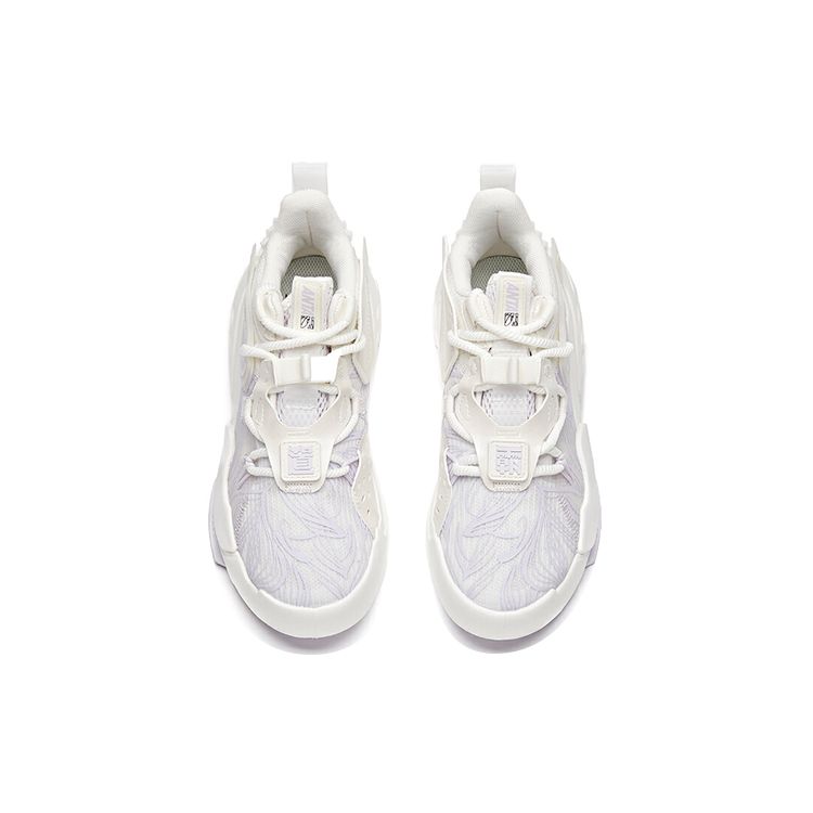 Anta Dominator Non-Slip Lightweight Durable Mid-Top Skate Shoes Women Skate Shoes White Purple 122128084-6