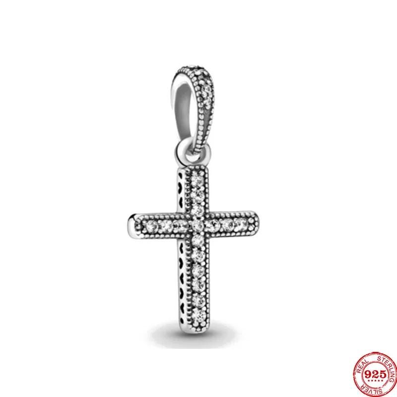 New Cross Charms The Virgin Mary Angel Pendant Beads Necklace Fit Original Copper Bracelets Fine Jewelry Diy Gift