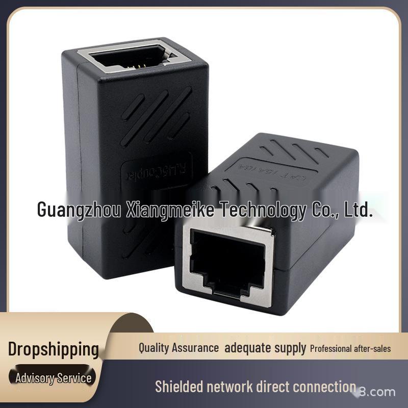 RJ45 Gigabit Network Cable Coupler Extender Adapter - Shielded Dual-Pass Straight-Through Connector