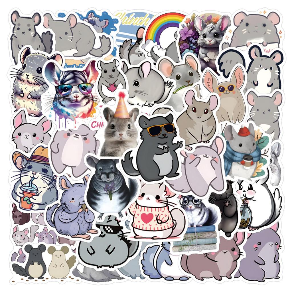 50 Totoro & Chinchilla Cartoon Stickers: Waterproof Decorative Set for Thermos, Journals, Computers & Phones