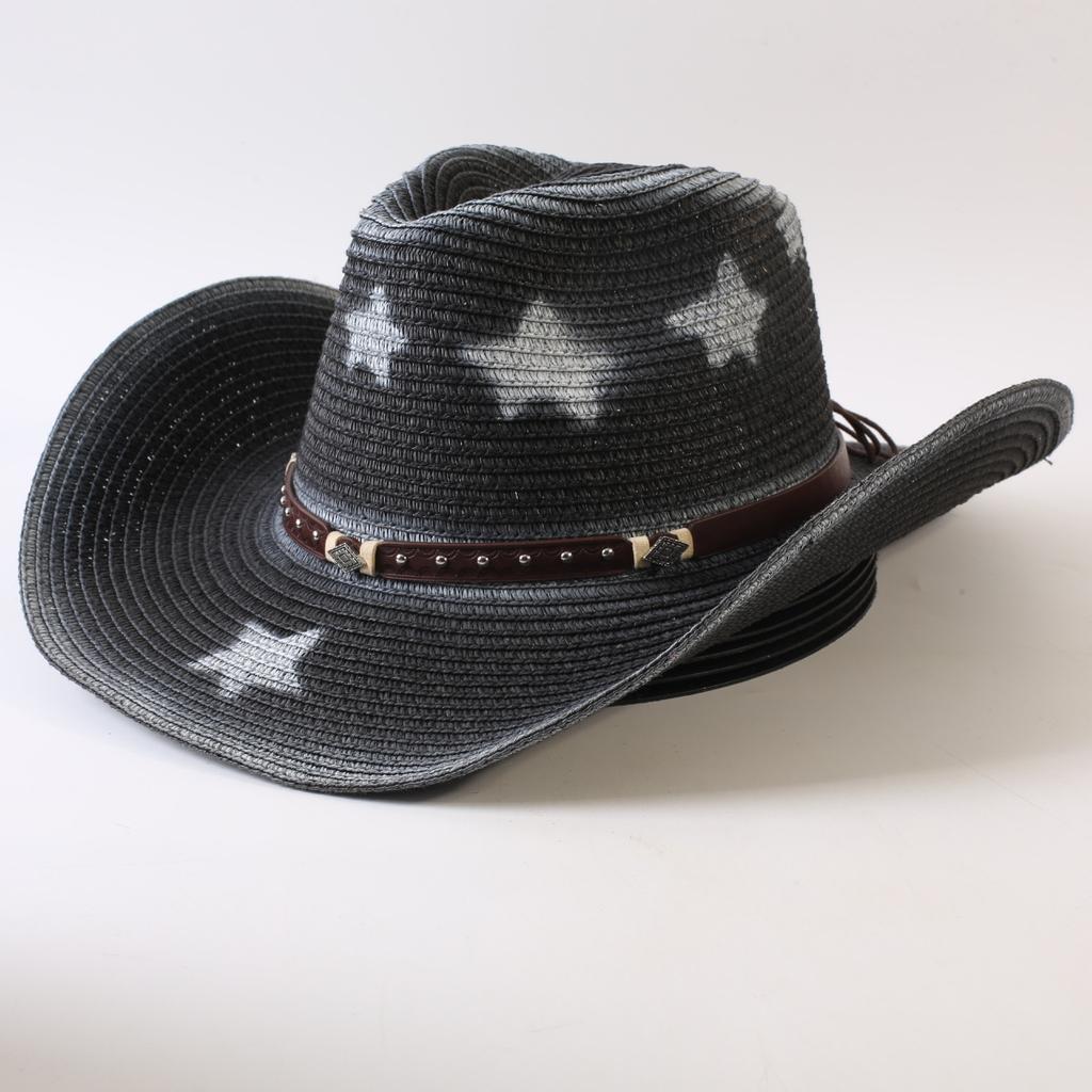 Popular Sombrero de Paja de Vaquero Occidental Moda para Hombres y Mujeres Sombrero de Paja para Sombra Sombrero de Vaquero Occidental Clásico para Exteriores