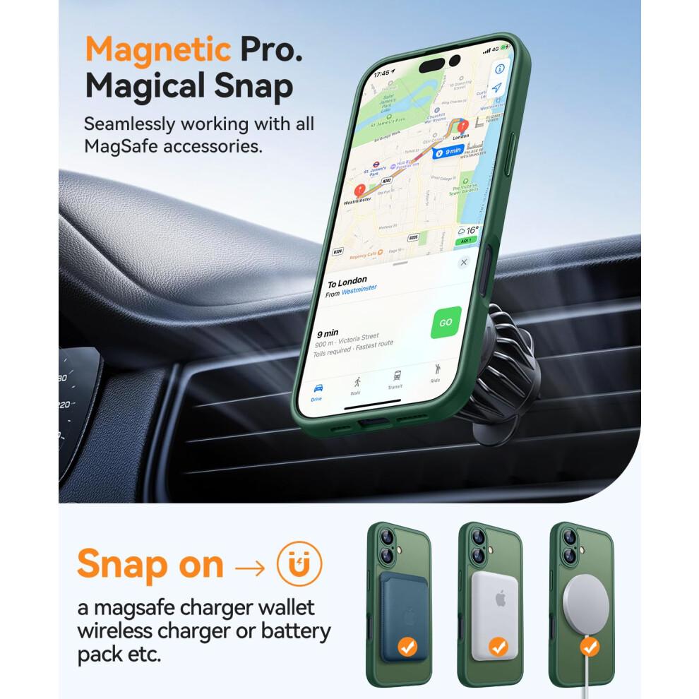 Magnetico per Custodia iPhone 17(6,3"), Protezione Integrale Fotocamera [Aggiornata] [Compatibile con Magsafe] [Opaca Traslucida] Custodia Protettiva Antiurto per Telefono