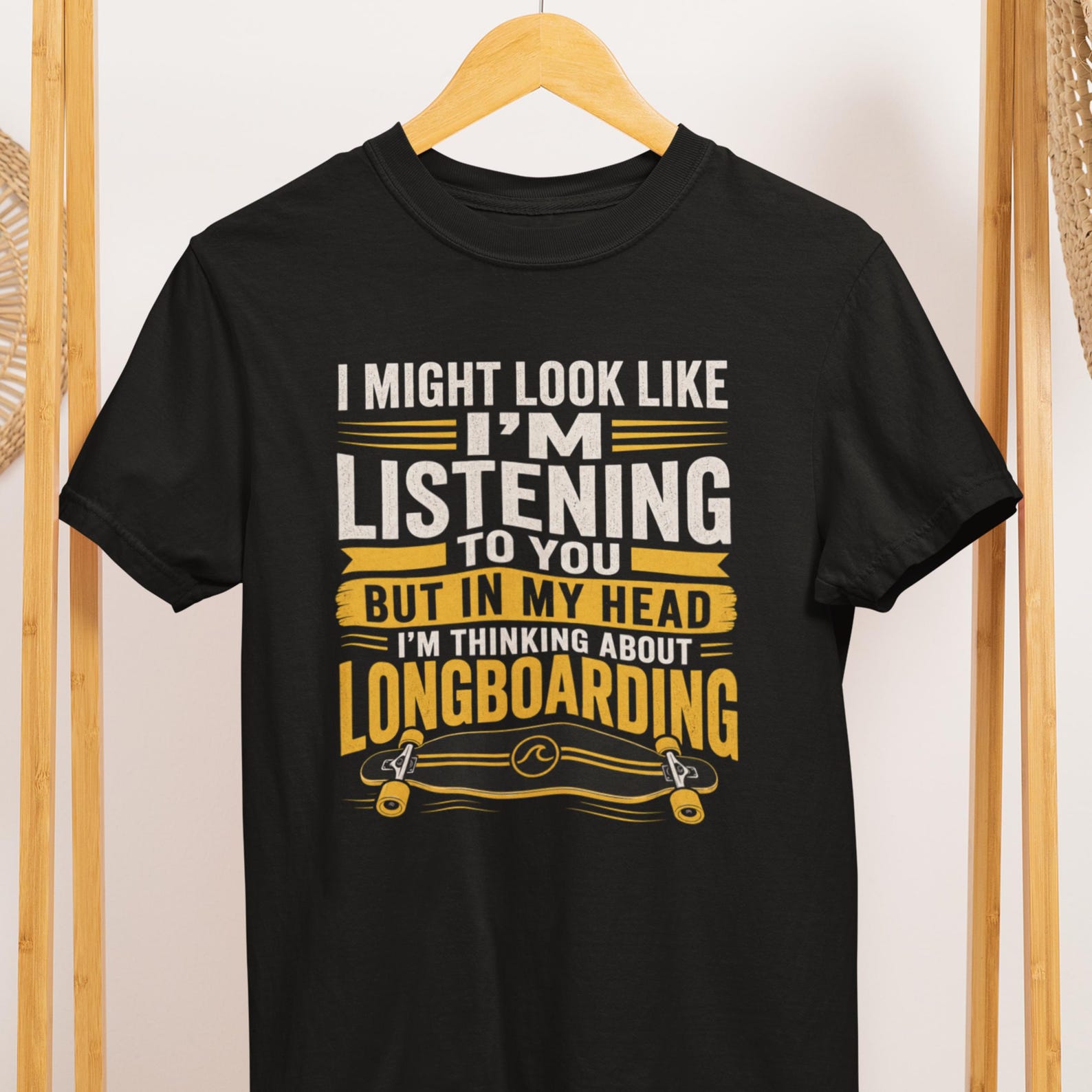 Longboarding Shirt, Thinking About Longboarding Graphic Tee, Skater Gift 4XL