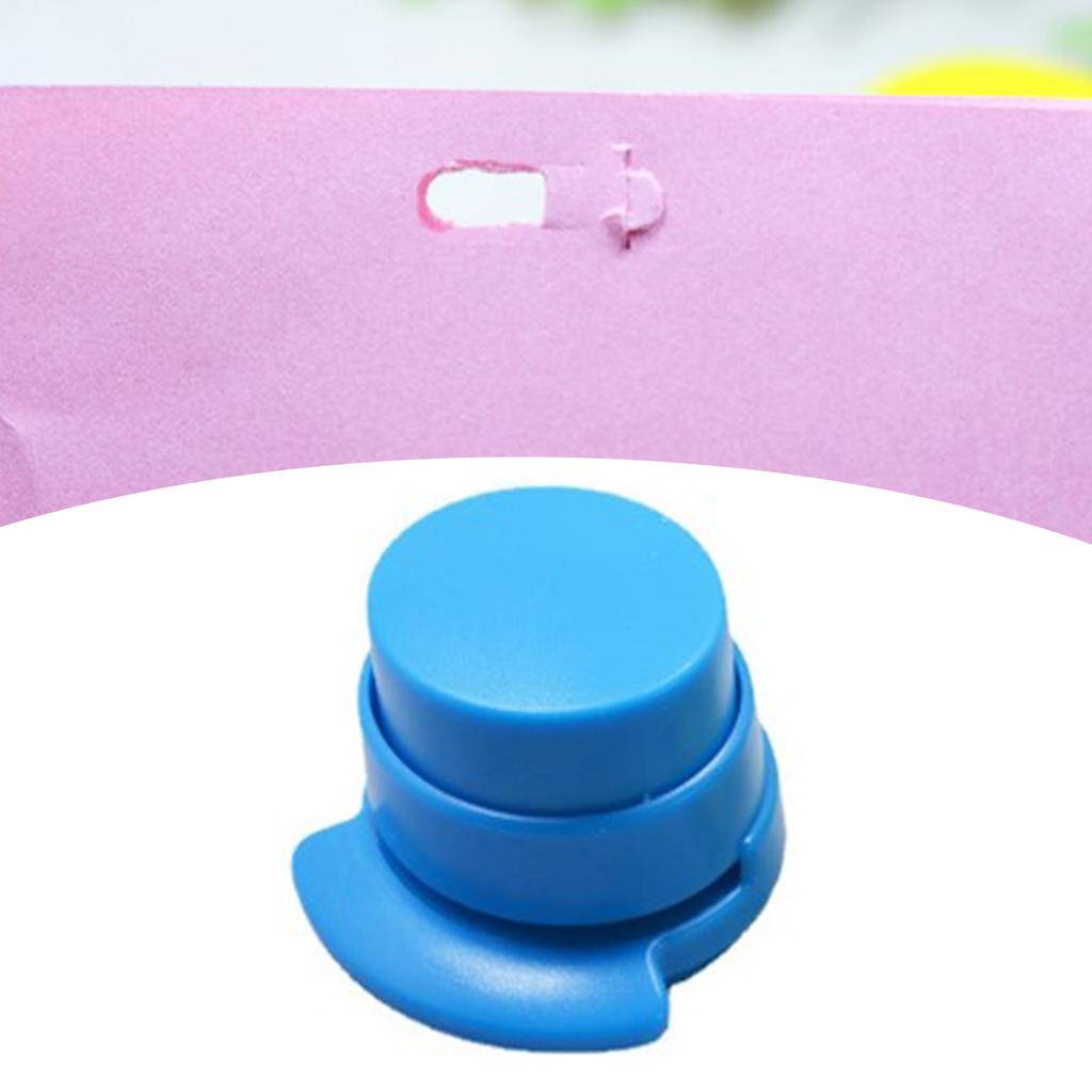 Stapleless Stapler Blue Round High Efficiency Smoothly Portable Needleless Hole Free Stapler for Office School