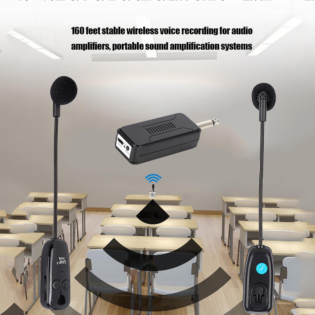 1 to 2 Professional Head Wear Mic UHF Wireless Microphone for Voice Amplifier Computer