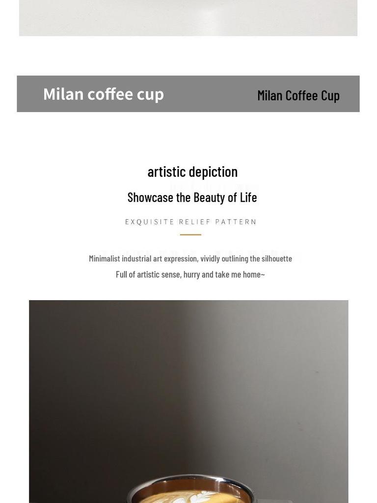 Milan Luxe Stainless Steel Double-Walled Insulated Coffee Mug Set