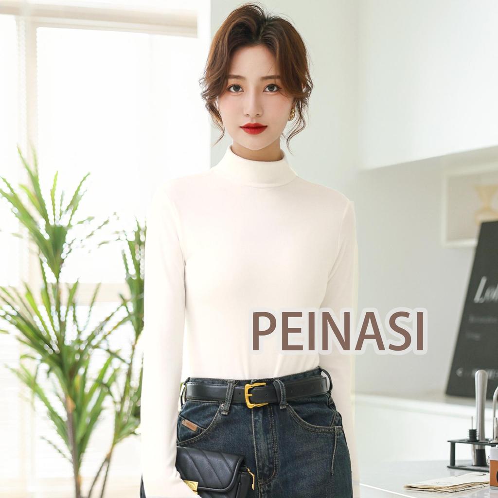 Women's Micro-Fleece Stand-Up Collar Base Layer: Thick, Warm Mid-Neck Top for Fall & Winter