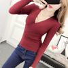 Women's Slimming V-Neck Sweater - Autumn/Winter Long Sleeve Knit Top