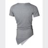 T-shirt Uni Homme Unisexe Coupe Ample avec Ourlet Irrégulier et Détails Déchirés.