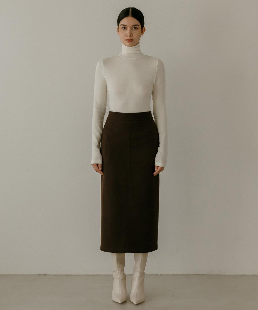 Meibeoyu Novelle Stitch Skirt _ Brown