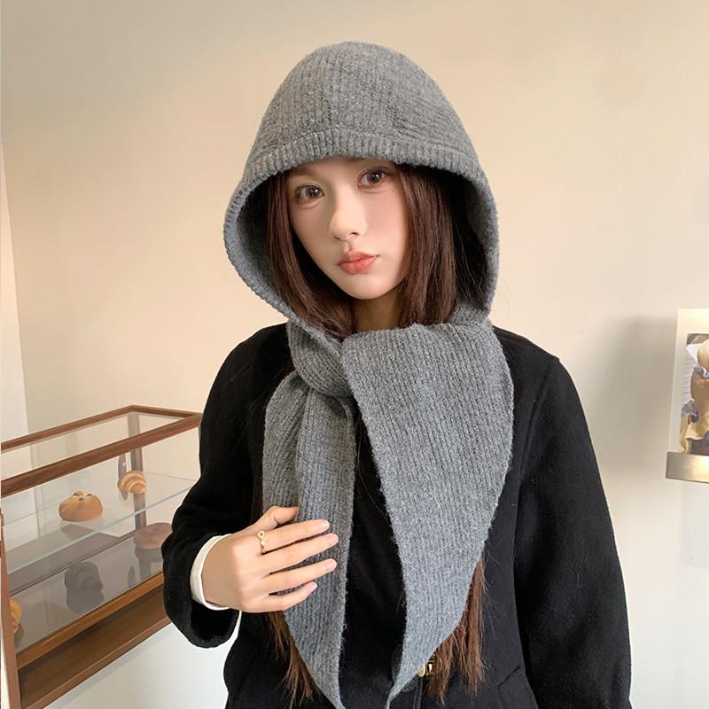 Knitted Hat And Scarf Set For Women Winter Warmth With Letter Design For Casual Wear