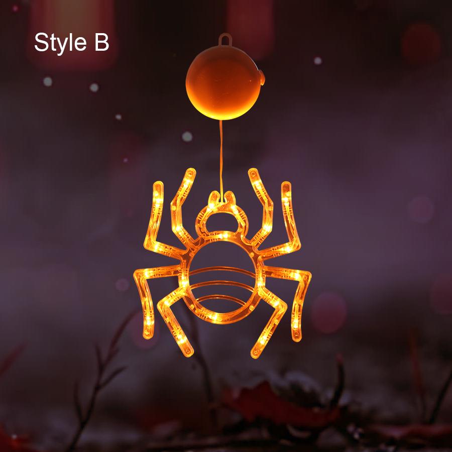 

Halloween suction cup lights, LED light strings, display windows, pumpkin ghosts, holiday scene decoration, atmosphere lights Style-B теплим білим кольором