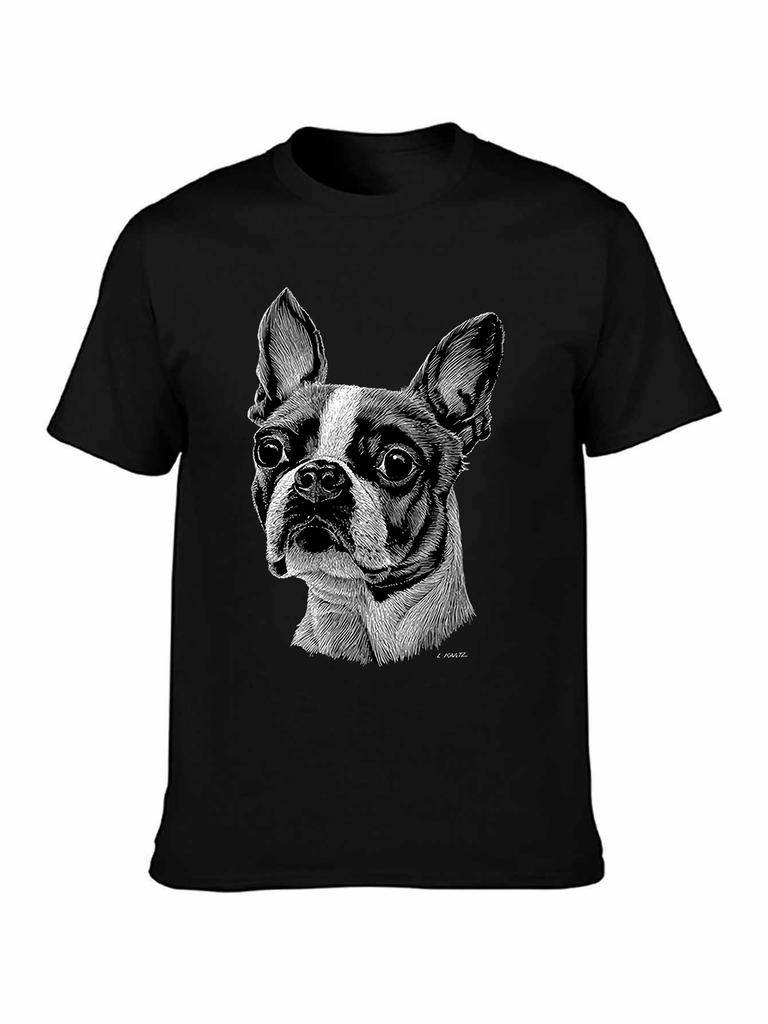 Boston Terrier Tshirt Dog Breed Face Tee Men Clothing Dog Person Gifts