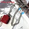 Water Diamond Mini Crossbody Bag With Pearl Chain For Streetwear Fashion