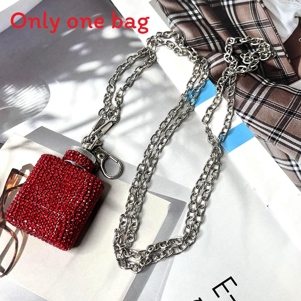 Water Diamond Mini Crossbody Bag With Pearl Chain For Streetwear Fashion