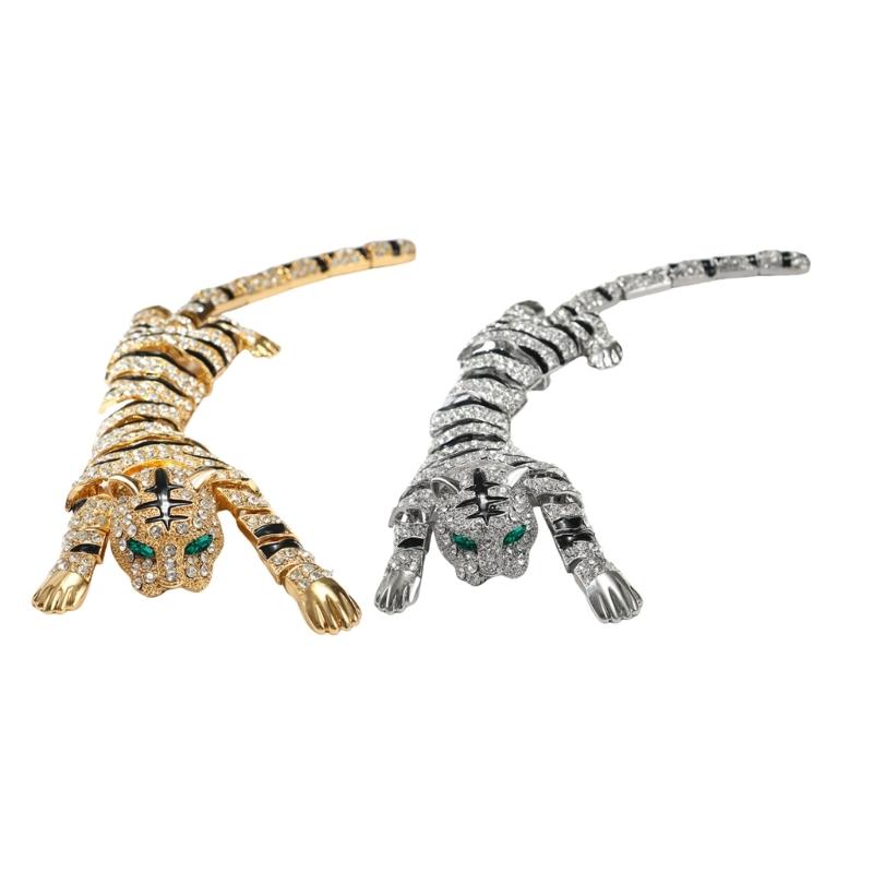 Vintage Strass Tiger Brosche Elegante Strass Tiger Brosche Accessoire für ein Statement bei jedem Event