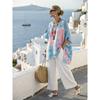 Y1 Short Sleeve Shirt Set Fashion Digital Printing Women's Loose Crew Neck Top High Waist Pants Two-piece Set