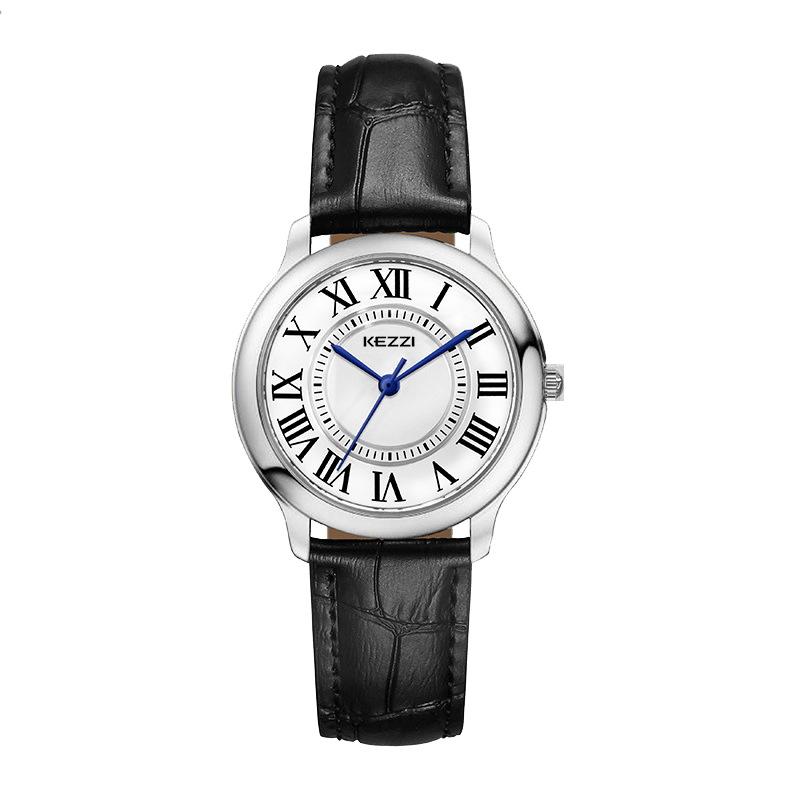New Fashionable Student Small Round Watch Roman Numeral Trendy Belt Watch Simple Temperament Quartz Watch
