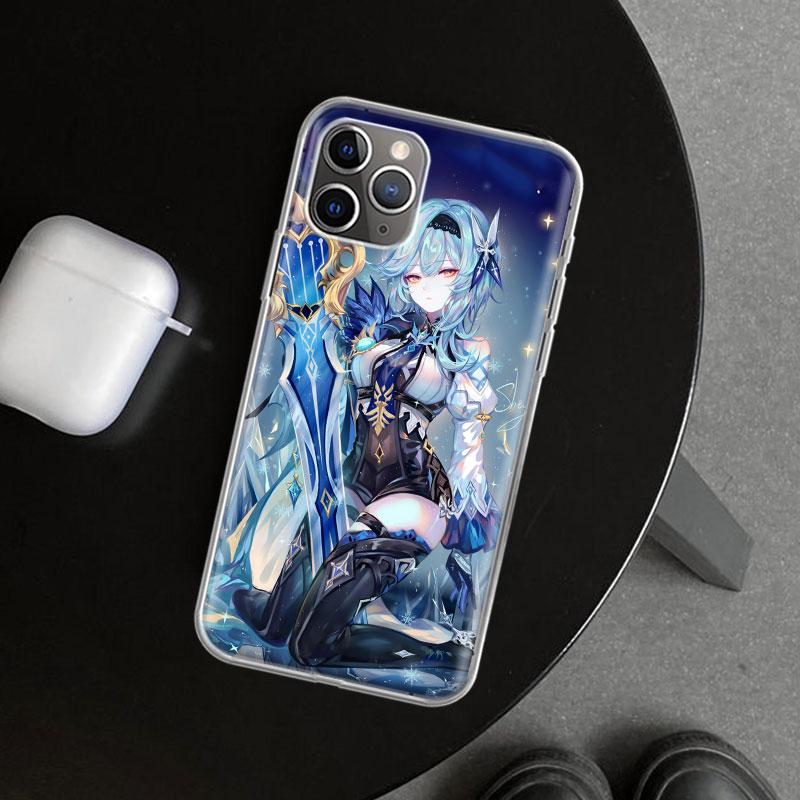 Genshin Impact Eula Phone Case Cover For iPhone 11 12 13 Mini 14 15 Plus 16 Pro Max 17 Air 7 8 + SE Art Customized Fundas 11 12