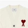 Ami Big Heart Logo Intarsia V Neck Cardigan Model Ukc367 018 154