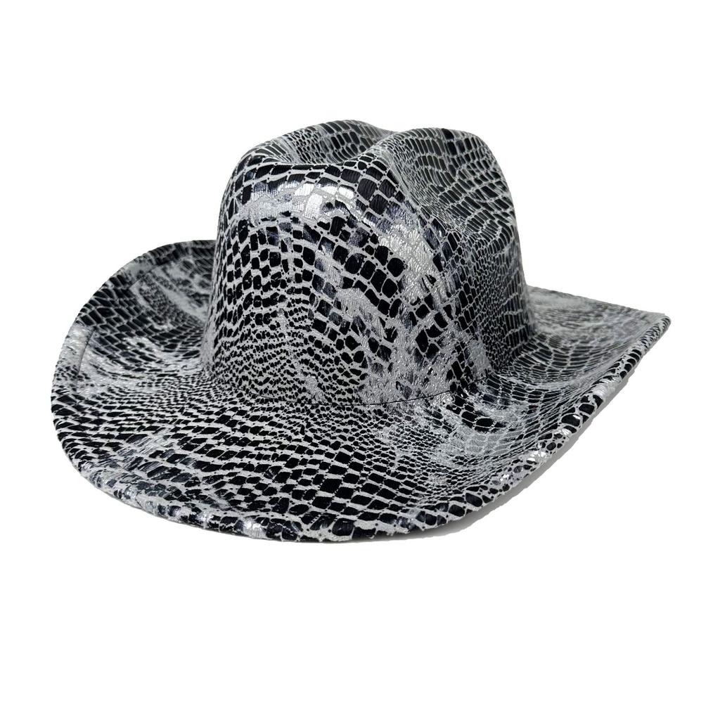 Western Cowboy Hat Ethnic Style Top Hat Seasonal Print One Word Top Jazz Hat