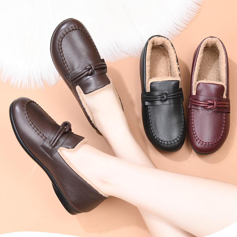 Winter Cloth Shoes Women's Shoes Plus Velvet Ladieswear Soft Sole Old Lady Elderly Grandma Warm Shoes