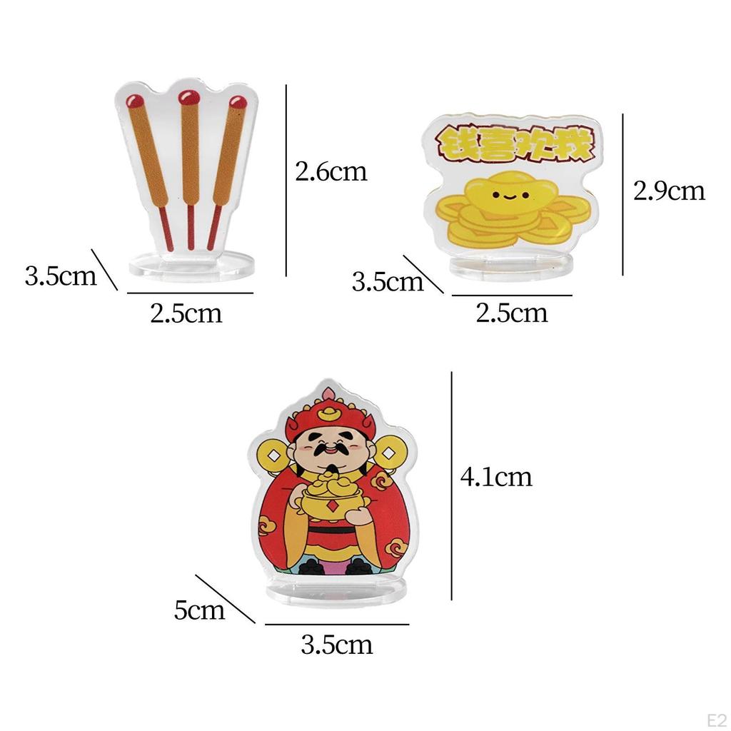 3 Pieces Tabletop Ornament Acrylic Plaque Funny Art Crafts Handicraft Ornaments Feng Shui Statue