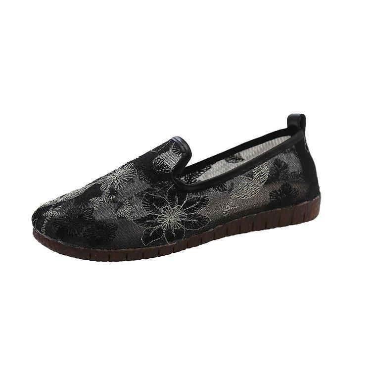 

Fisherman shoes women s lace mesh one-pedal loafers 2024 summer new hollow breathable soft-soled casual single shoes 35 чёрный