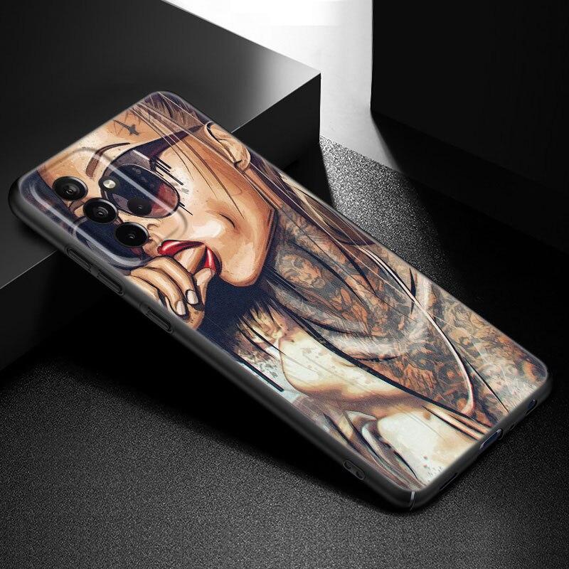Husă de telefon sexy cu mânecă tatuată pentru fete pentru Samsung Galaxy A21 A30 A50 A52 S A13 A22 A32 A33 A53 A73 5G A11 A12 A31 A51 A70 A71 A72