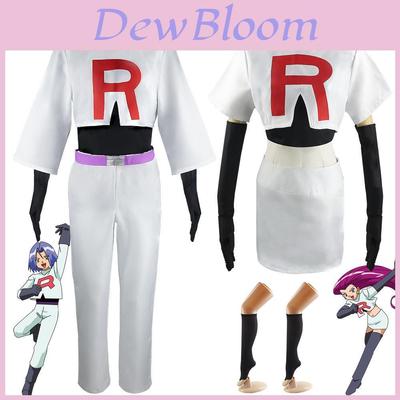 Pokemon Jessie James Cosplay Costume With Spandex Blend Material For Stage Performance