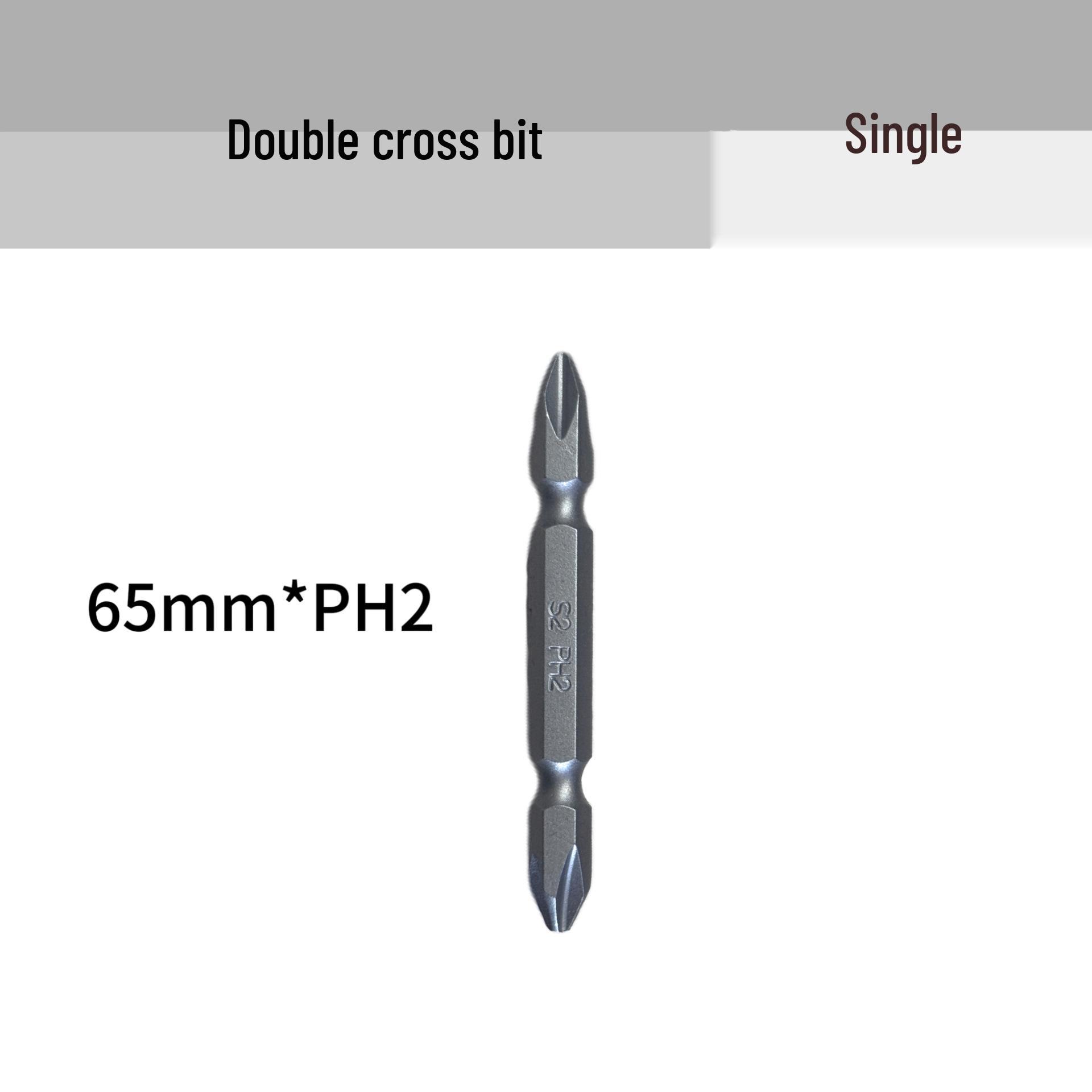 

65mm Double-Ended Phillips Screwdriver Bit - S2 Material, Electric, Strong Magnetic