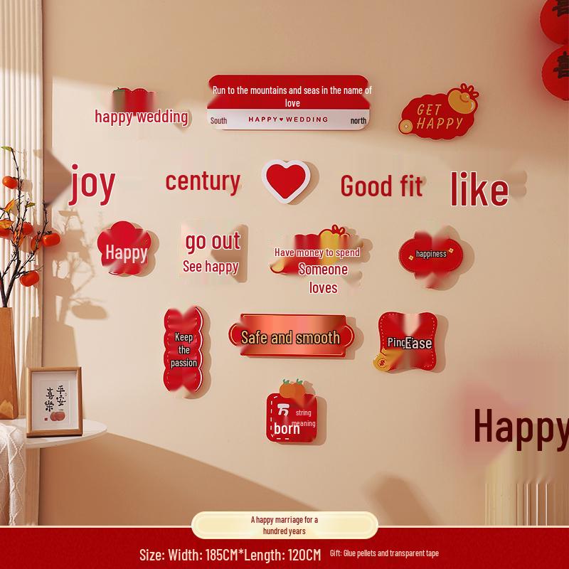 Wedding Living Room Decoration Set: Our Family's Happiness KT Board Wall for New House Photo Area